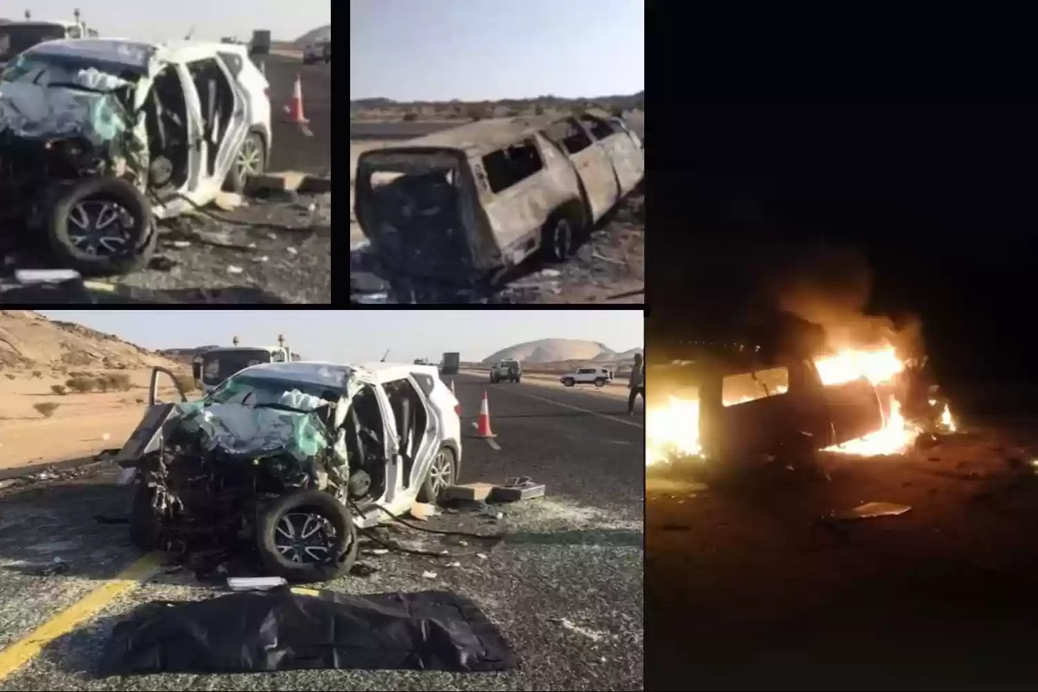 وفاة 7 من عائلة واحدة.. حادث مروع يثير حزن السعوديين (صور)