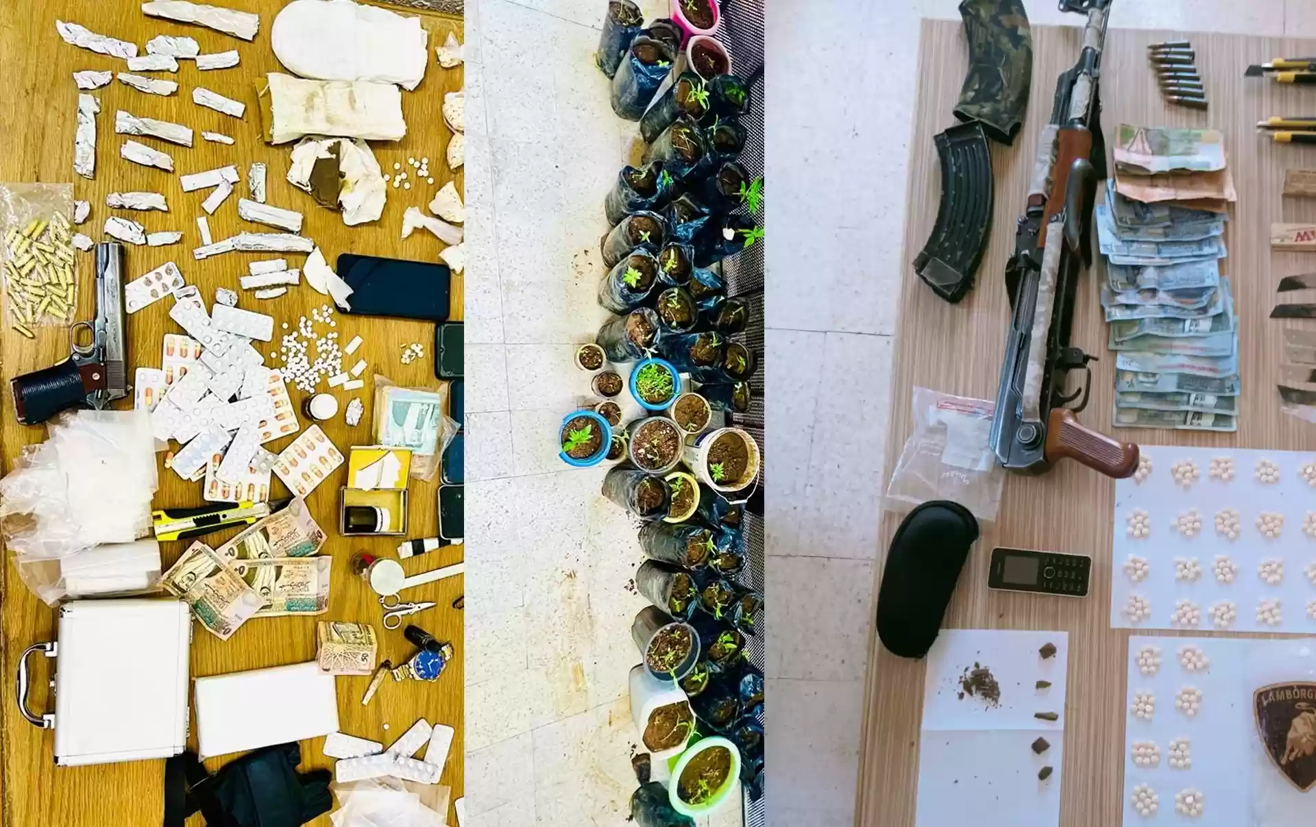 الأمن يضرب أوكار المخدرات في عجلون والبادية الجنوبية (صور)