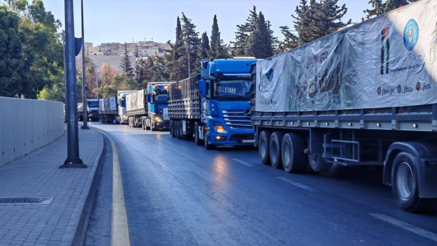 قافلة أردنية جديدة تتجاوز الحصار