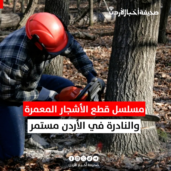 مسلسل قطع الأشجار المعمرة والنادرة في الأردن مستمر