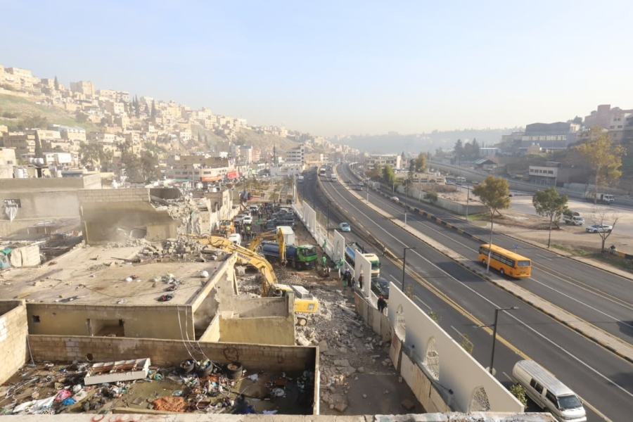 أمانة عمان تستكمل المرحلة الرابعة من مشروع المحطة لتطوير شارع الجيش العلوي ورفيفان المجالي