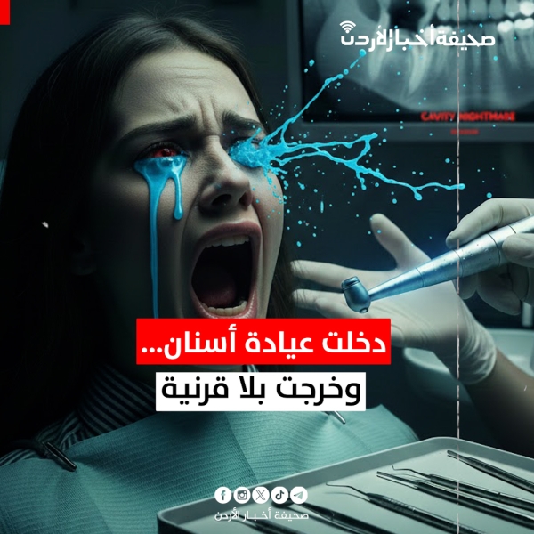 دخلت عيادة أسنان... وخرجت بلا قرنية
