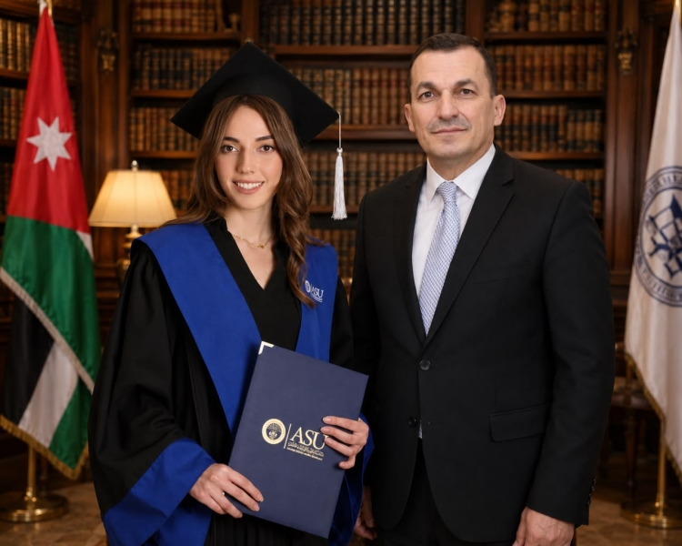المحافظ موسى عقلة العبداللات يبارك تخرج ابنتة لجين