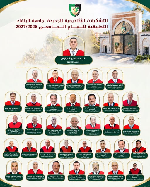 مجلس أمناء البلقاء يقر التشكيلات الأكاديمية للعام 2026/2027