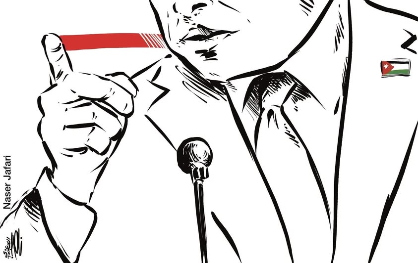 كلمة الملك في الامم المتحدة .. بريشة الزميل ناصر الجعفري  