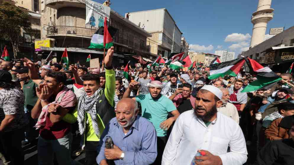مسيرة تضامنية كبيرة مع غزة في ناعور