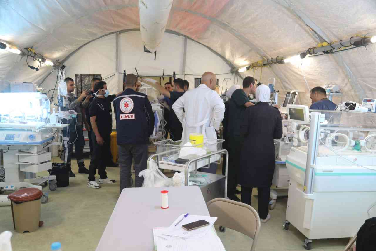 صور لاستقبال المستشفى الميداني الأردني بخانيونس الحالات التي تحتاج لتدخلات جراحية