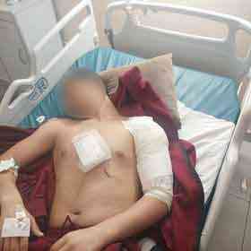 اعتداء وحشي بالطعن على طالب في عمان (صور)