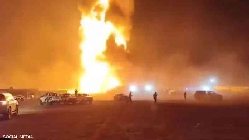 حريق هائل في العراق (فيديو)